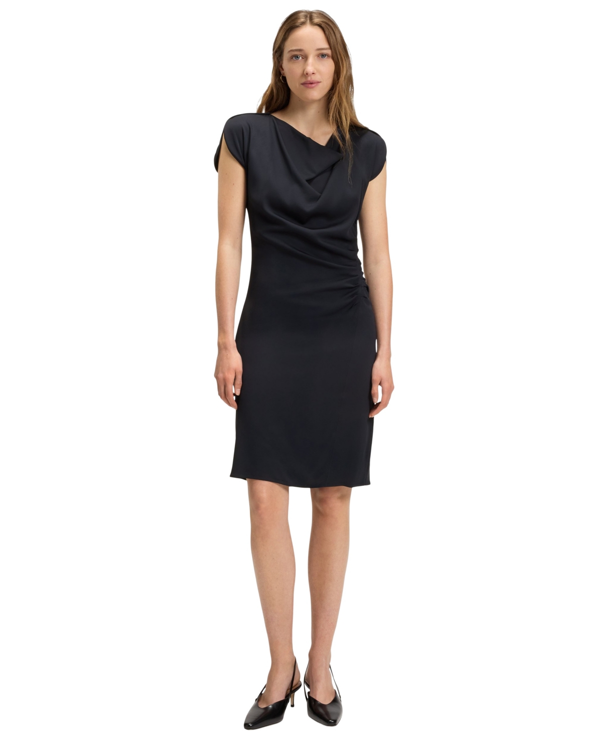 Hugo Boss Boss By  Women's Drape-neckline Dress In Black