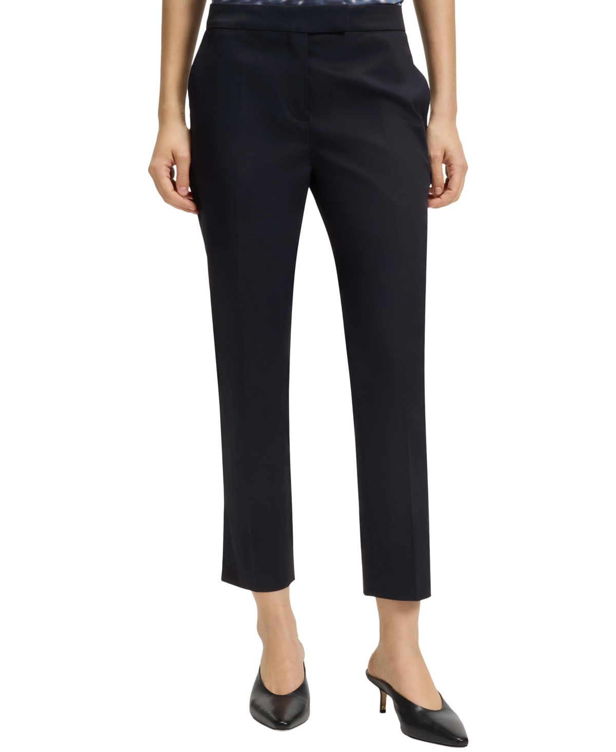 Hugo Boss Boss By  Women's Stretch Cotton Slim-fit Pants In Blue