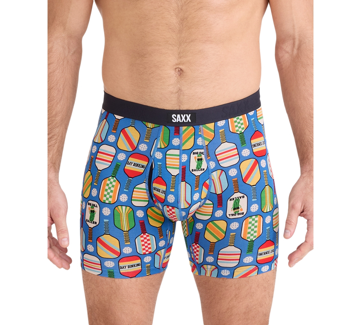 Saxx Men's Vibe Xtra Slim-fit Printed Boxer Briefs In Blue