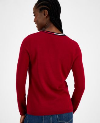 Women's Cotton V-Neck Sweater