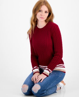 Women's Cotton Cable Knit Sweater