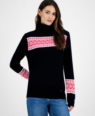 Tommy Hilfiger - Women's Cotton Fair Isle Turtleneck Sweater
