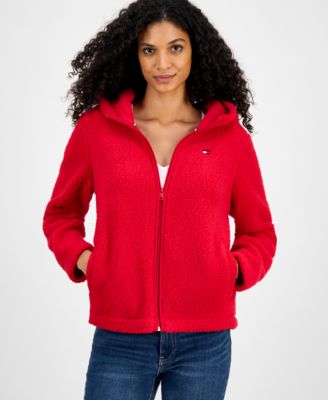 Women's Zip-Front Long-Sleeve Sherpa Jacket 