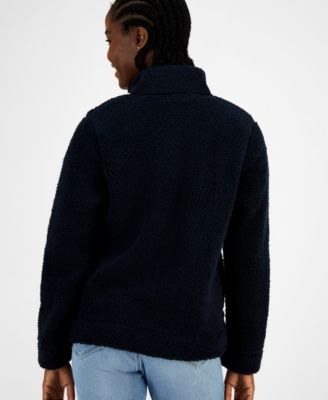 Women's Quarter-Zip Faux-Sherpa Jacket