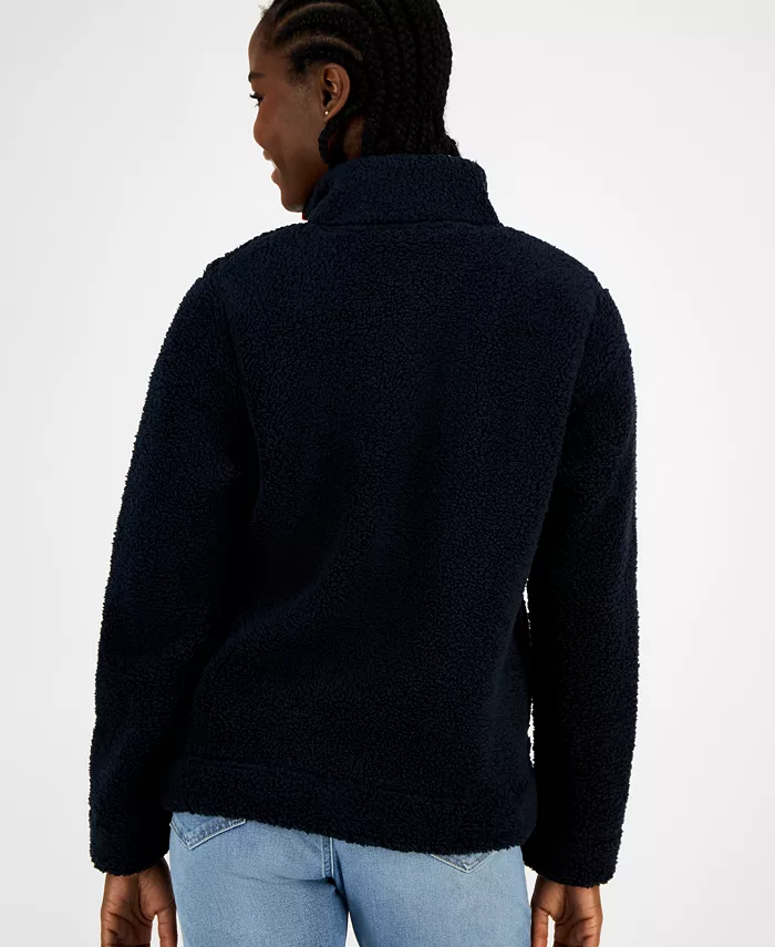 Women's Quarter-Zip Faux-Sherpa Jacket - thumbnail 6