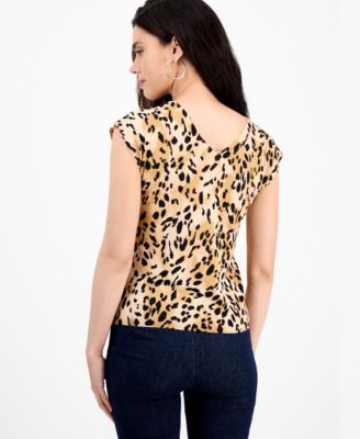 Petite Double-V-Neck Cap-Sleeve Sweater