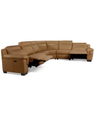 Julius II 6-Pc. Leather L Sectional with 2 Power Recliners, Macy's Exclusive