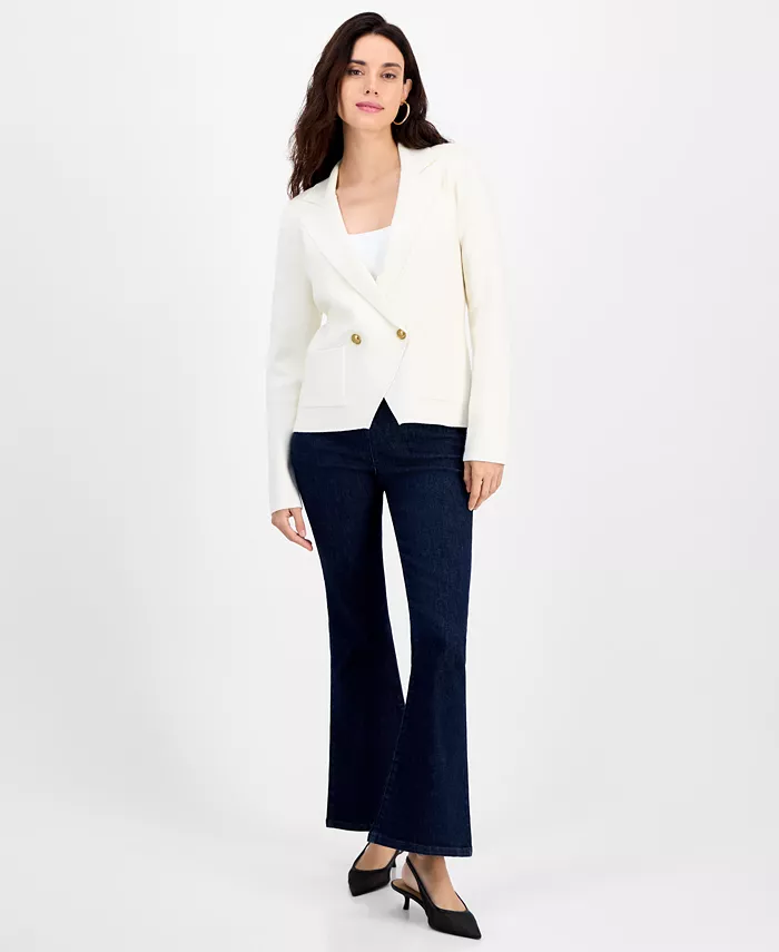 Petite Double-Breasted Patch Pocket Sweater - thumbnail 2