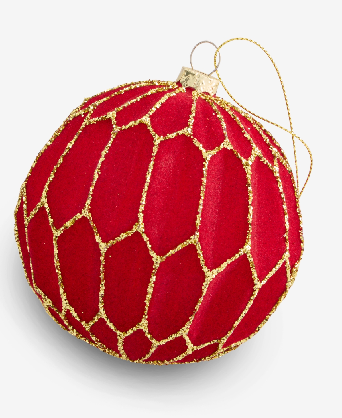 Holiday Lane Berry Tones Red Honeycomb Ball Ornament, Macy's Exclusive In Transparent