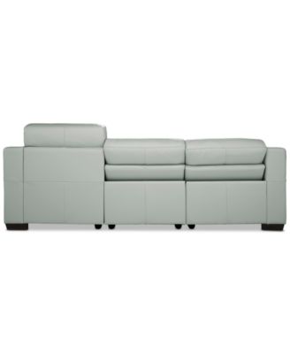 Julius II 3-Pc. Leather Chaise Sectional with 2 Power Recliners, Macy's Exclusive