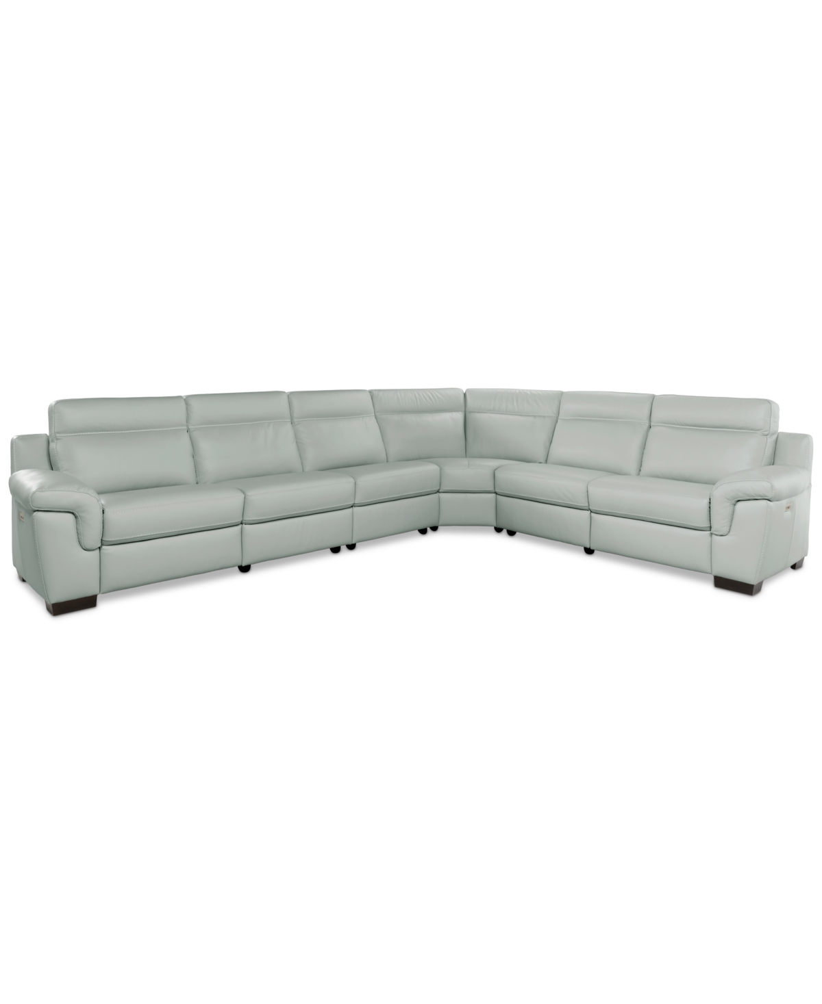 Macy's Julius Ii 6-pc. Leather L Sectional With 2 Power Recliners,  Exclusive In Gray
