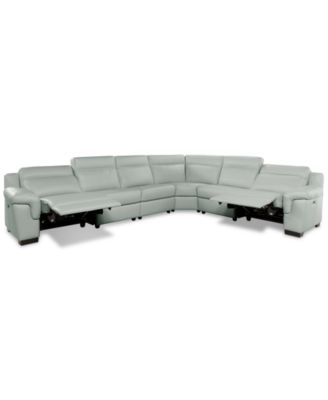 Julius II 6-Pc. Leather L Sectional with 2 Power Recliners, Macy's Exclusive