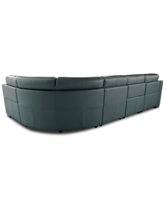 Julius II 5-Pc. Leather L Sectional with 3 Power Recliners, Macy's Exclusive