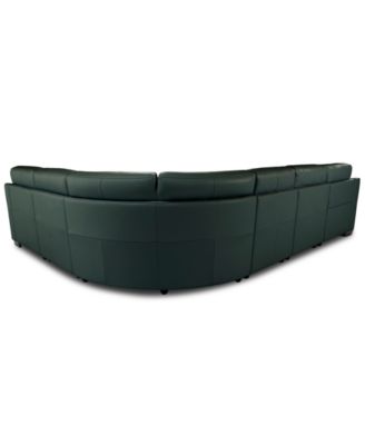 Julius II 6-Pc. Leather Chaise Sectional with 1 Power Recliner, Macy's Exclusive