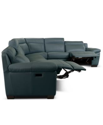 Julius II 6-Pc. Leather L Sectional with 2 Power Recliners, Macy's Exclusive