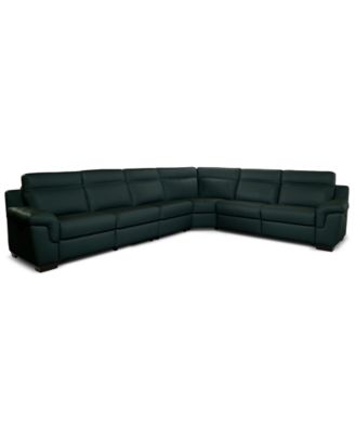 Julius II 6-Pc. Leather L Sectional with 3 Power Recliners, Macy's Exclusive