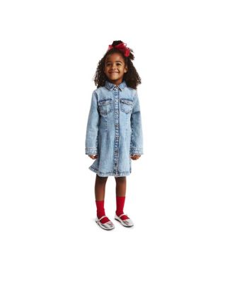 Little Girls Sasha Long Sleeve Denim Shirt Dress