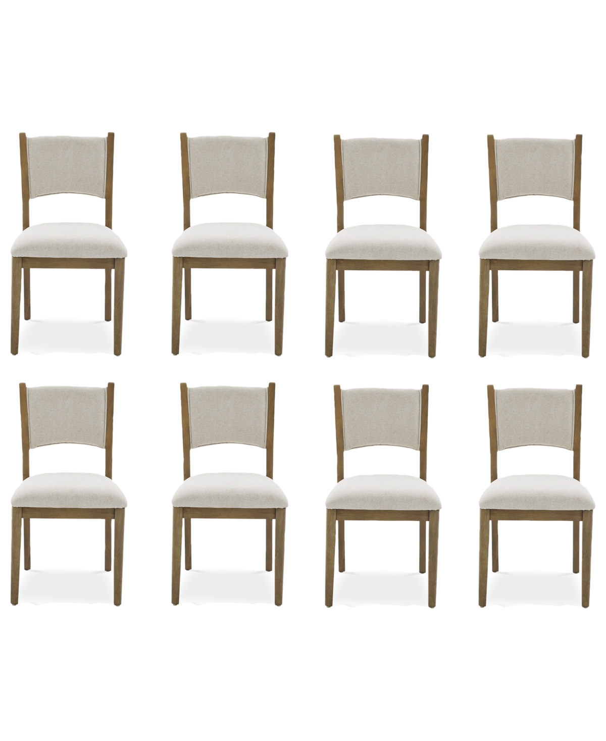 Macy's Nordic Upholstered Dining Chair, Set Of 8 In Transparent