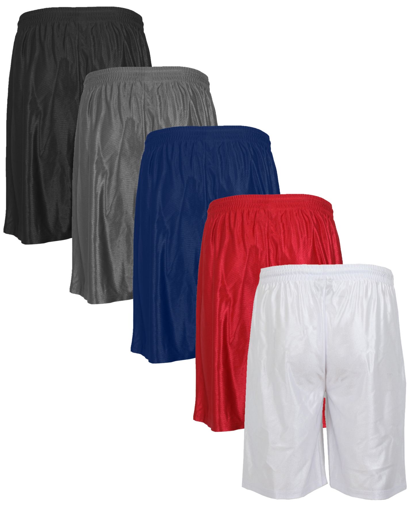 Мужские шорты Galaxy By Harvic 5-Pack Lightweight Breathable Moisture Wicking Mesh, цвет: Чёрный / Графитовый — фото 2