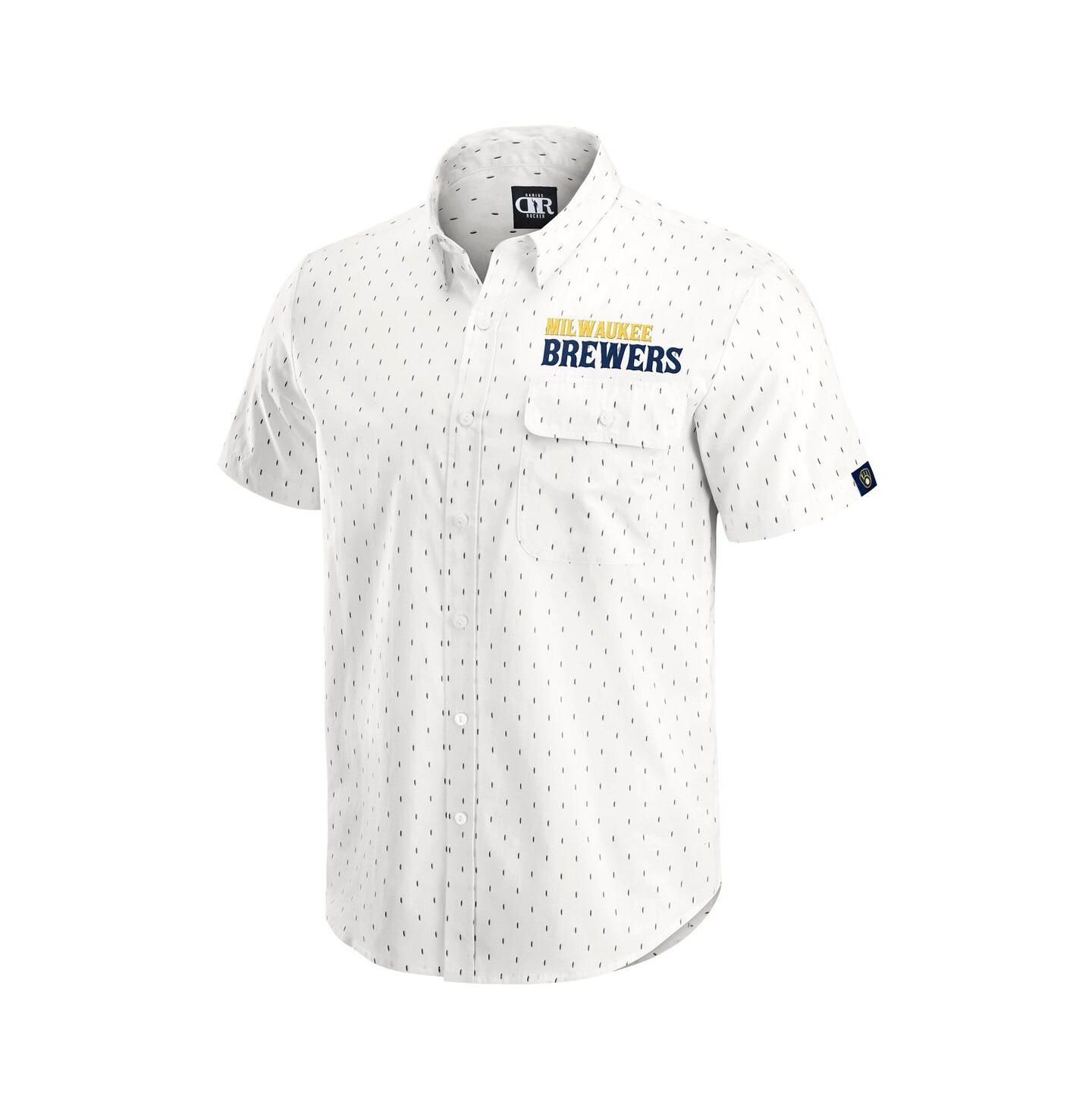 Мужская рубашка Fanatics Darius Rucker Collection by Cream Milwaukee Brewers Printed Button-Down — фото 3