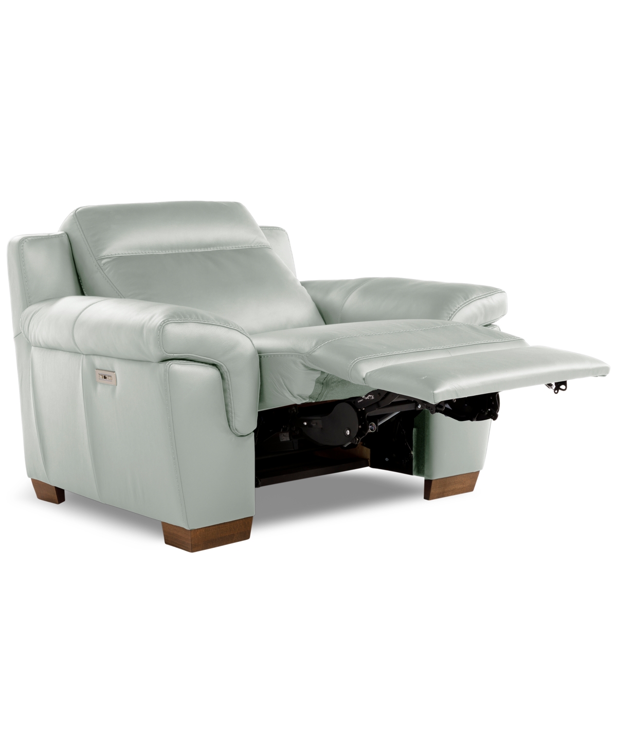 Macy's Julius Ii Leather Power Recliner, Exclusively At  In Gray