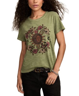 Lucky Brand - Women's Cotton Sun & Moon Floral Classic T-Shirt