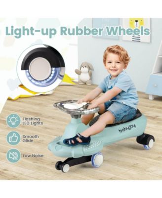 Wiggle Car with Hauling Rope Ride on Toy with Under-Seat Storage & Swing Car