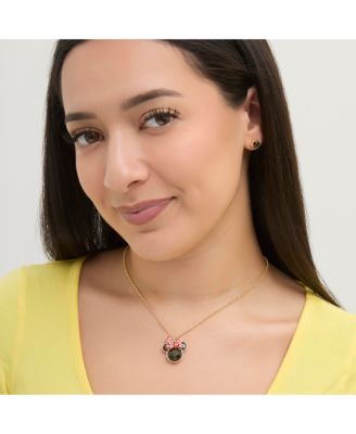 FASHION 16"+3" MINNIE MOUSE NECKLACE & EARRINGS SET -IMITATION YG PLT