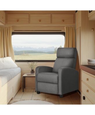 Modern Adjustable Single Fabric Recliner Sofa with Pocket Springs Living Room Bedroom Home Theater