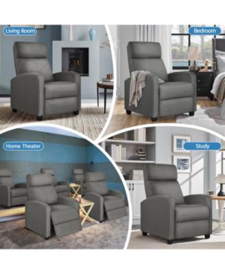 Modern Adjustable Single Fabric Recliner Sofa with Pocket Springs Living Room Bedroom Home Theater