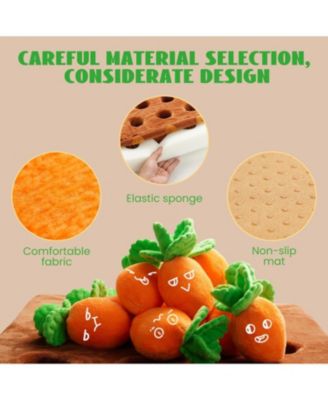 12 PCS Carrot Squeaky Dog Toys with Puzzle Feeding Carrot Patch