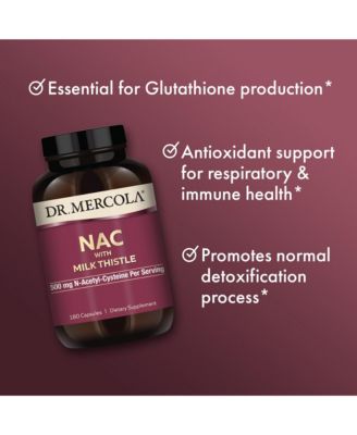 NAC with Milk Thistle, 90 Serving, 500 mg N-Acetyl-Cysteine Per Serving, Supports Normal Detoxification Processes