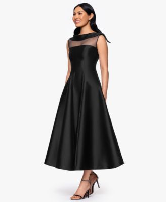 Women's Boat-Neck Bow-Shoulder A-Line Dress