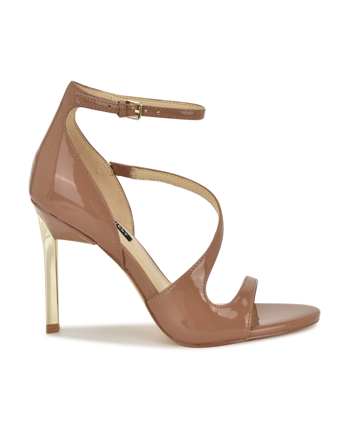 Nine West Women's Shimmy Asymmetrical High Stiletto Sandals In Brown