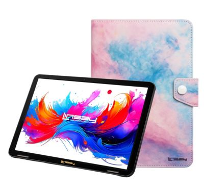 10.1"Octa Core 256GB Storage Android 15 Tablet with Pink Marble Case