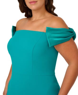 Plus Size Off-The-Shoulder Column Gown