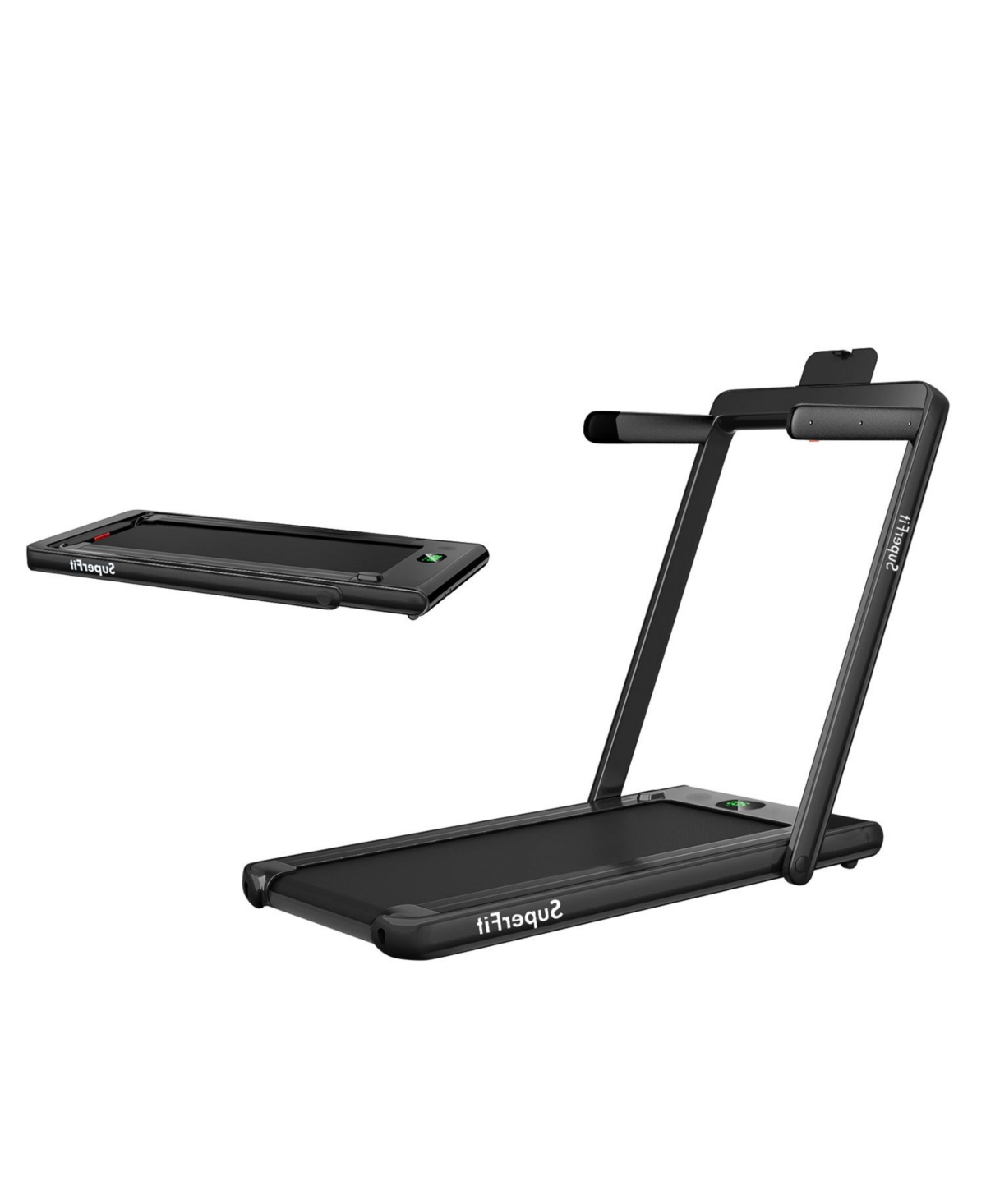 2.25HP 2 in 1 Folding Treadmill with App Speaker Remote Control - Black