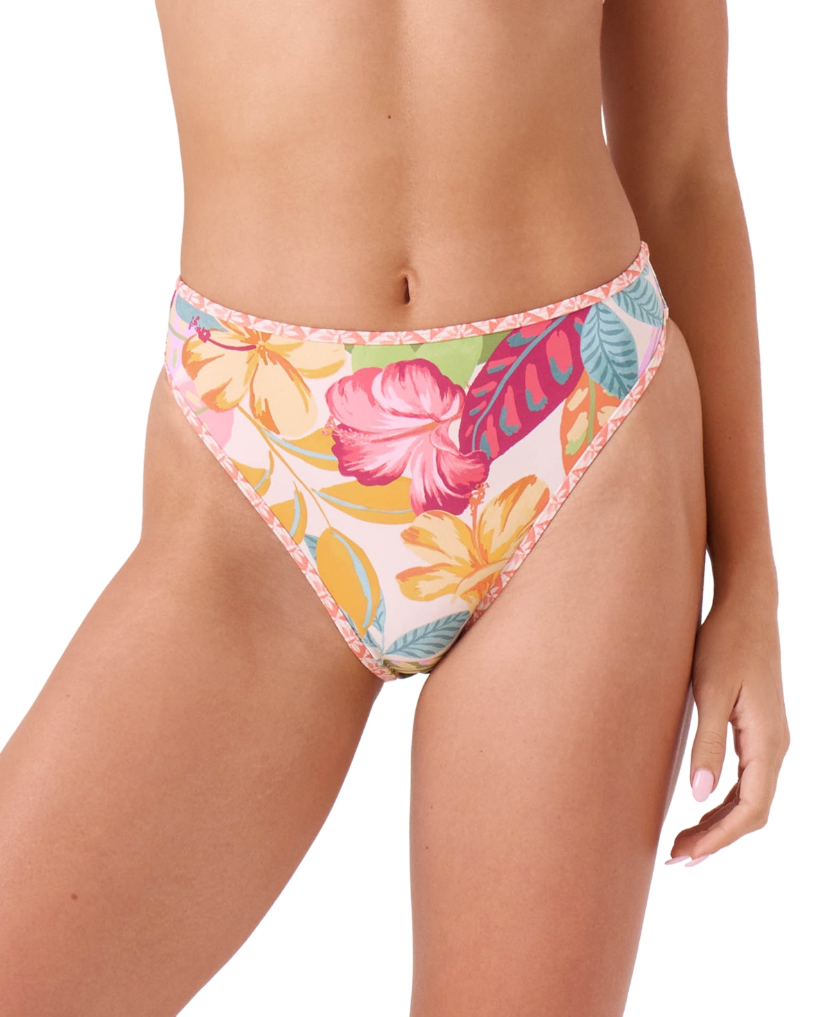Roxy Hot Tropics High Waist Bikini Bottoms In Multi