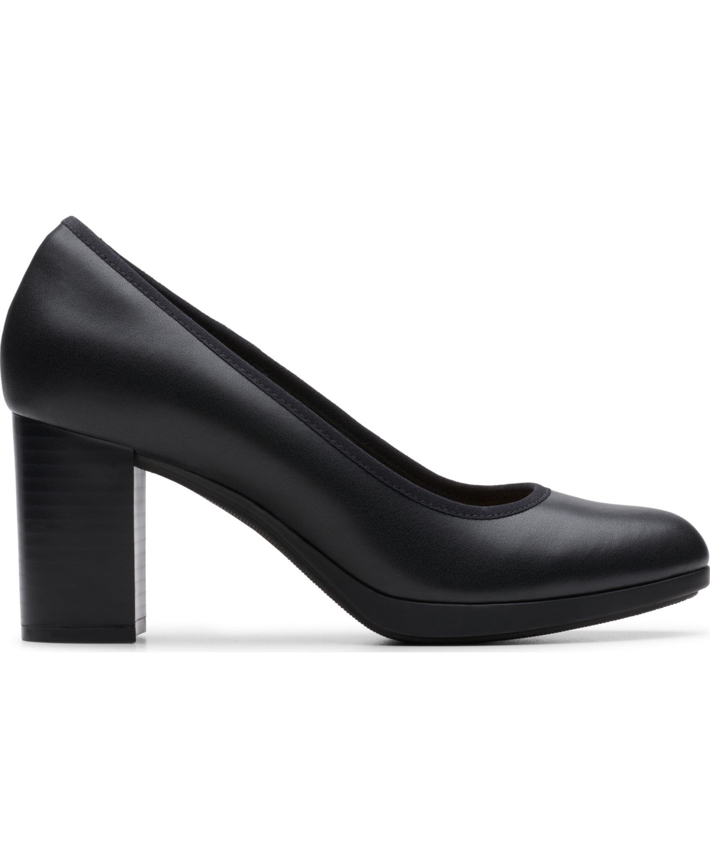 Женские туфли Clarks Bayla Carly Slip On Dress Pumps, цвет: Чёрный кожаный — фото 2