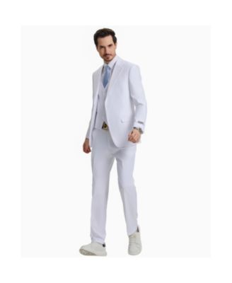 Men's Hybrid-Fit 3pc Notch Lapel Suit Set, Jacket Vest and Pants