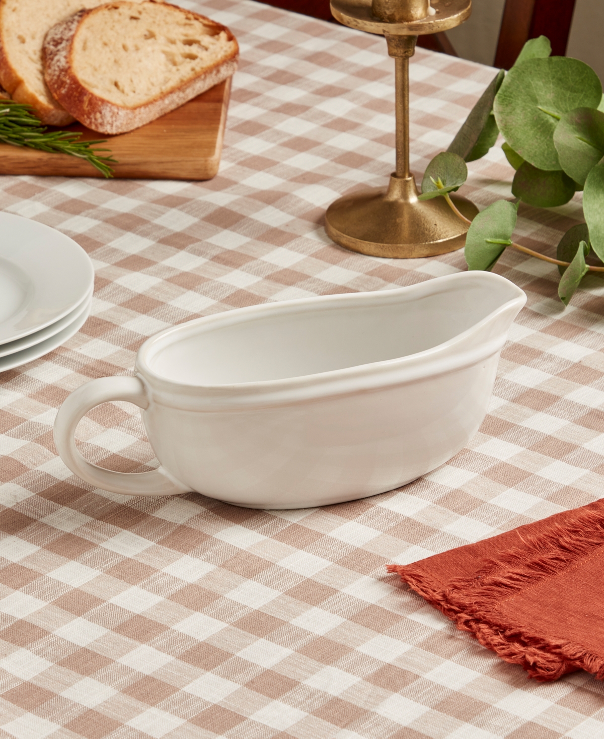 Haven Stoneware Gravy Boat In White
