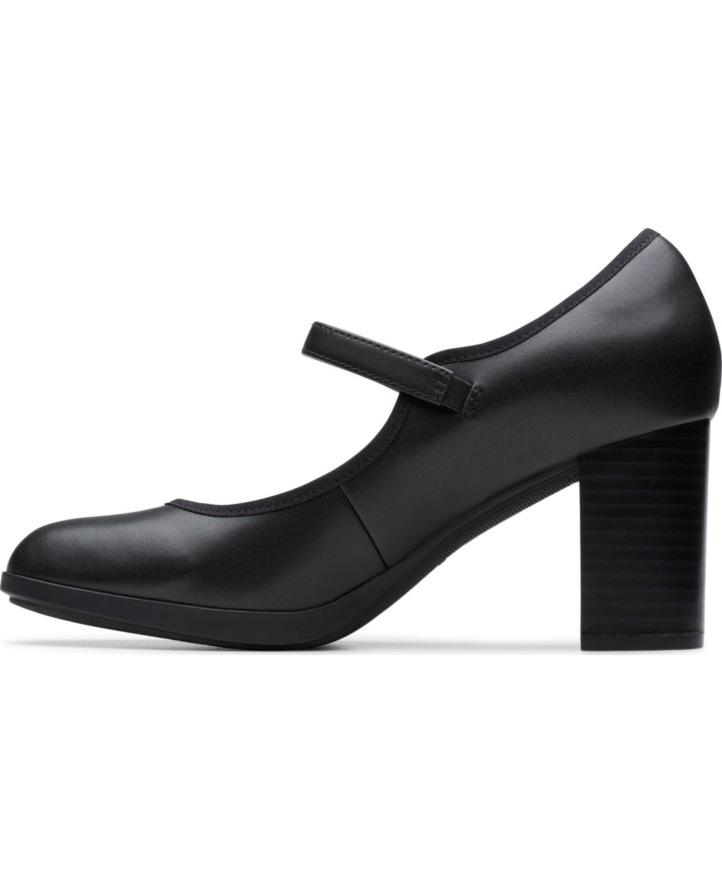 Женские туфли Clarks Bayla Lily Round Toe Pumps, цвет: Чёрный кожаный — фото 5