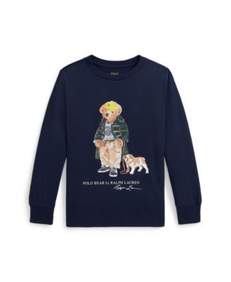 Toddler and Little Boys Polo Bear Long Sleeve T-Shirt