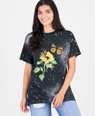 Juniors' Cotton Butterfly-Print T-Shirt