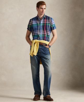 Men's Classic-Fit Yarn-Dyed Plaid Cotton Oxford Button-Down Shirt