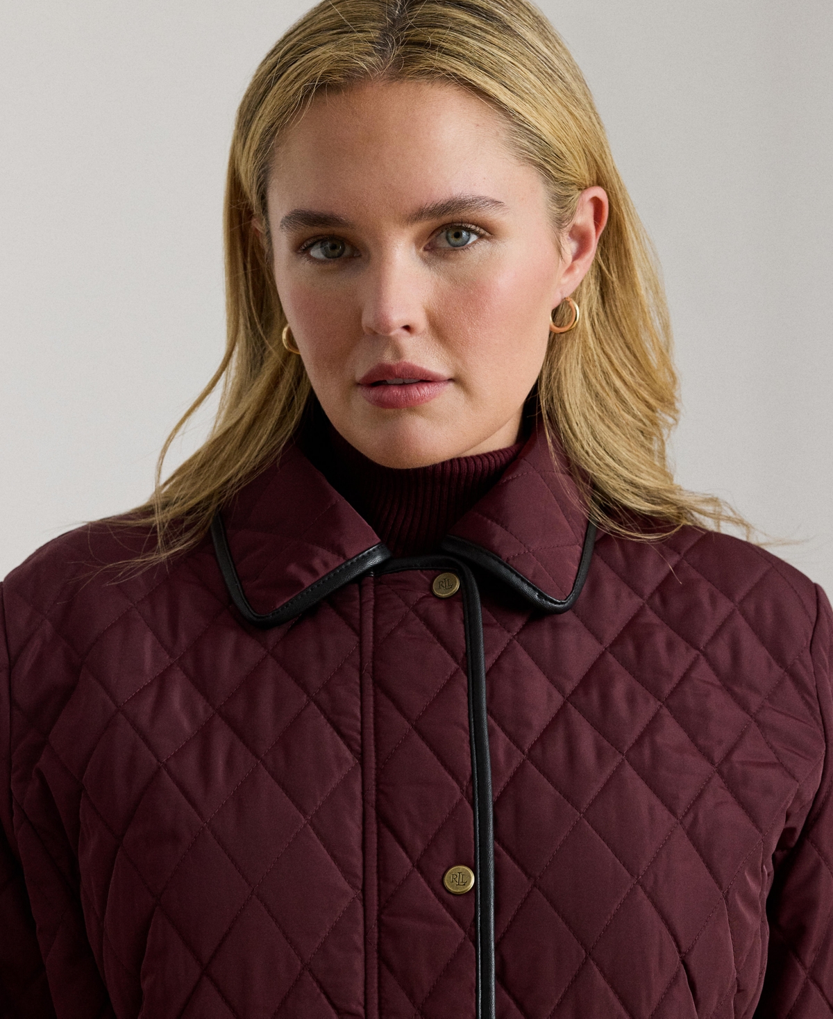 Ralph Lauren Women's Quilted Velboa-lined Coat In Burgundy