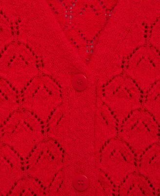 Women's Openwork Detail Knit Cardigan