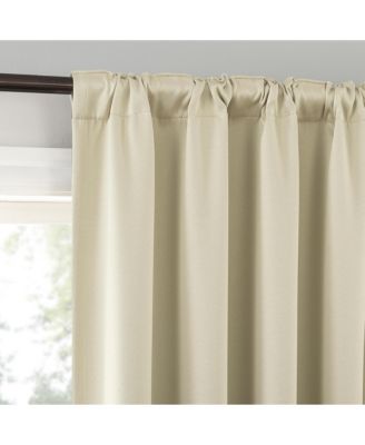Aria Magnetic Closure Theater Grade 100% Blackout Back Tab Curtain Panel Pair
