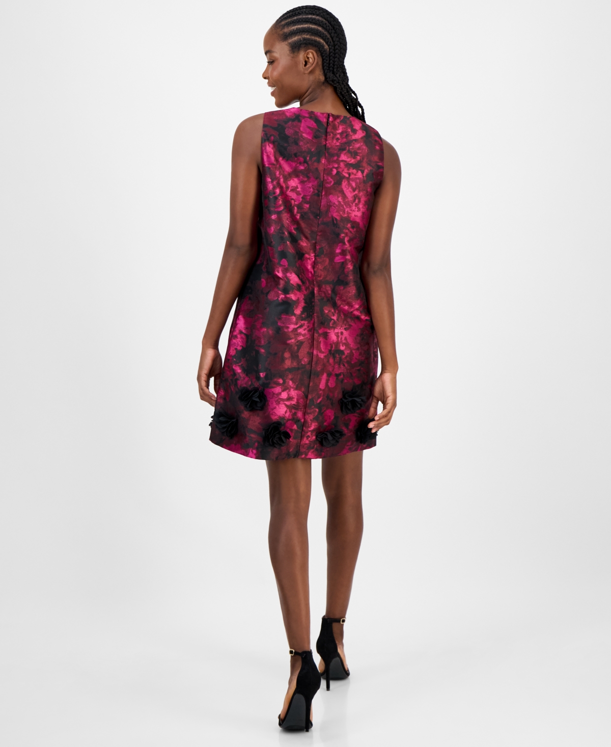 Anne Klein Women's Jacquard Rosette Shift Dress In Pink