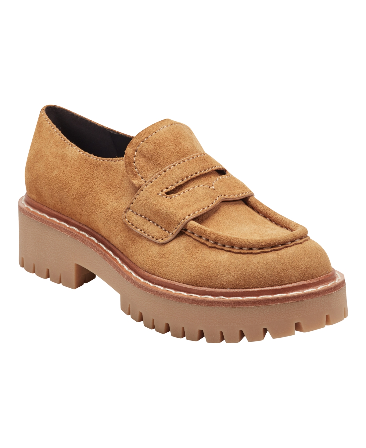 Marc Fisher Ltd Women's Norton Lug Sole Casual Slip-on Loafers In Brown